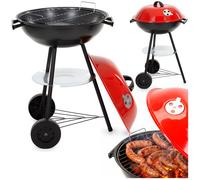Gril à charbon - SPRINGOS - BQ0032 - Couvercle avec régulation d'air - Roulettes - Range-accessoires