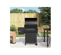 vidaXL Gril à granulés avec cheminée noir 104 cm fer
