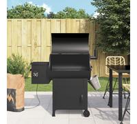 Gril à Granulés Fumeur Barbecue à Pellets Rangement Extérieur Noir Fer vidaXL