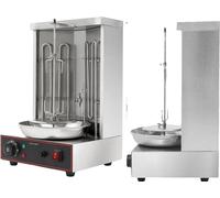 Gril à kebab électrique, température réglable, puissance 3000W, argenté