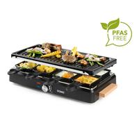 Gril à raclette DOMO DO9294G 8 personnes 1400 W plaque grill antiadhésive sans PFAS noir mat