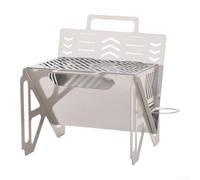 Gril Ajustable 4 Niveaux pour Randonnée Plein Air | Résistance haute température, ne se déforme pas, stable, , finition argentée, extérieur robuste(S)