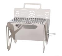 Gril Ajustable 4 Niveaux pour Randonnée Plein Air | Résistance haute température, ne se déforme pas, stable, , finition argentée, extérieur robuste(L)