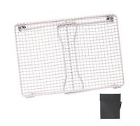 Gril avec pieds pliables, grille pliante en titane avec sac de rangement, 99,8 % de titane pur, portable pour camping/pique-nique/terrasse, 330 x 245 mm, 438 g