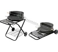 Barbecue rond à roulettes 54 cm charbon jardin Master Grill MG925 G