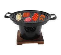 Gril de barbecue, mini gril Hibachi, petit gril de table empêchant le collage facile à nettoyer, gril à charbon de table portable sans fumée pour une personne pour l'intérieur