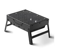 Gril de barbecue pliable portable de 44 cm au charbon de bois léger pour barbecue en plein air, cuisine, camping, randonnée, pique-nique, fête de randonnée