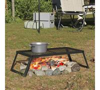 Gril de camping pliable Noir Acier allié Grill extérieur portable vidaXL vidaXL