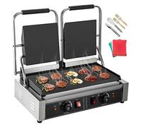 Gril de Contact électrique plaque chauffante presse à Panini commerciale gril antiadhésif for le Camping en plein air cuisson des Sandwichs Steak viande Assurer la Stabilité(Double Flat Plate)