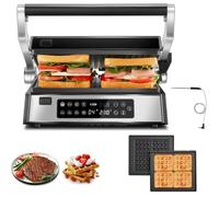 Gril de contact multifonctionnel - TWINBIRD - 4 en 1 - 2200W - Plaques amovibles - Ouverture à 180°