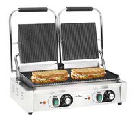 Gril de panini - vidaXL - 50751 - 3600 W - Acier inoxydable - Plaques rainurées