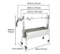 Gril de rôtissoire en acier inoxydable/avec couvercle à capuchon/avec pare-brise, barbecue à la broche charbon de bois de chèvre d'agneau de porc entier(Rotisserie Grill)