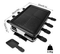 Gril de table électrique coréen,barbecue d'intérieur,raclette à fromage pour 8 hypothèques,surface antiarina,contrôle de la température,passe au lave-vaisselle - Type EU PLUG 220V