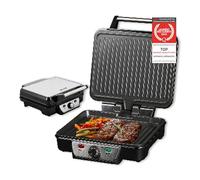 Gril de table électrique TZS First Austria | Plaque de cuisson pour viandes et légumes | Gril de contact avec revêtement antiadhésif | Thermostat réglable | 1800 W
