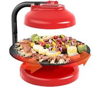 Gril électrique, 1390W Smokeless Non-stick Electric Grill, Household Rotisserie, Two-speed Temperature Control Adjustment, 360° Rotating Grill Plate, Family Party Barbecue