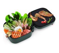 Gril Électrique À Marmite, Plaque Électrique, Double Marmite Multifonctionnelle Et Marmite Shabu 2 En 1, Cuisinière 1800 W[C552]