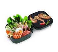 Gril électrique à Marmite, Uten Plaque électrique, Double Marmite Multifonctionnelle et Marmite Shabu 2 en 1, Cuisinière 1800 W