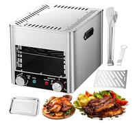 Gril électrique à steak avec grillage sans fumée, contrôle de la température de 800 ℃, appareil de comptoir en acier inoxydable pour la cuisson du steak, de l'agneau et des fruits de mer