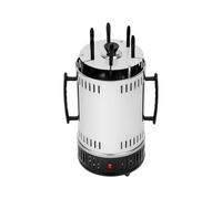 Gril Électrique, Barbecue Vertical, Rôtissoire à Kebab, 1000W | 6 broches, rotation automatique, acier inox 304, 400-500°C, cuisson anti-fumée, maison restaurant, 20x37.5cm, 2.35kg