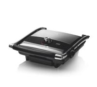 Grill Électrique HAEGER New Bistrô - Puissance 2000W, 2 Plaques Antiadhésives noir/inox G