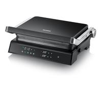 Gril électrique multifonction - TRAHOO - 5 programmes automatiques - Fonction plancha - Plaques céramique amovibles