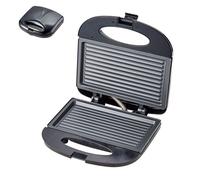 Gril électrique portable DAM de 750W. Zone de cuisson antiadhésive avec fermeture par clip et lumières LED. 22x21x8Cm. Couleur: