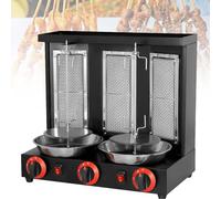 Gril électrique vertical à kebab, rôtissoire en acier inoxydable avec 2 brûleurs, idéal pour une utilisation domestique et commerciale