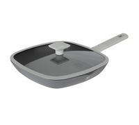 Poêle à griller - BERLINGHAUS - Aspen - 28 cm - Titane - Antiadhésif - Couvercle en verre