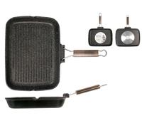 Gril H&H Antiadhésif En Pierre Poignée Pliable 35×25 Cm