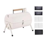 Grill à baril - fumoir barbecue de jardin - Grill compact avec couvercle pour maison jardin et camping