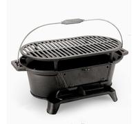 Grill à Charbon de Bois Portable en Fonte, Doubles grilles