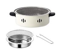 Grill à Charbon de Bois Portable, Poêle à Barbecue pour Camping Intérieur | Structure métallique robuste, Design élégant pour intérieur, Cuisson polyvalente extérieur, Montage et nettoyage rapides, 2