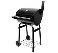 Grill à charbon de jardin - Mega-M - Mega-M - Cheminée intégrée - Table latérale - Grille chromée - 34,5x23 cm