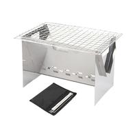 Grill À Charbon Pliant, Grille Carrée En Acier Inoxydable | Barbecue De Camping Compact Et Portable 300 G - Ce Foyer Extérieur Durable Comprend Un Sac De Transport Pour La Randonnée Et Les Pique-nique