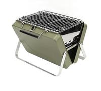 Grill à charbon portable, design de carnet pliant, grille en acier inoxydable résistant aux hautes températures pour le camping, la cuisine en plein air et les pique-niques dans la (Verte)