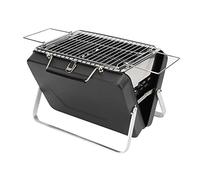 Grill à charbon portable, design de carnet pliant, grille en acier inoxydable résistant aux hautes températures pour le camping, la cuisine en plein air et les pique-niques dans la (Noire)