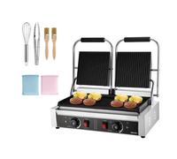 Grill à Panini Professionnel-VEVOR-Appareil à Panini Électrique 3600 W, Double Presse à Sandwich en Acier Inoxydable