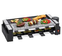 Grill à raclette avec plaque en fer pivotante