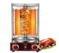 Grill à rôtissoire électrique vertical avec bac à huile, four à kebab rotatif à 360° pour cuisson shawarma et gyroscope