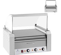 Grill à rouleaux avec couvercle et tiroir chauffant pour petits pains HotDog