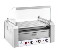 Grill à rouleaux avec couvercle et tiroir chauffant pour petits painss HotDog