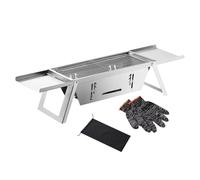 Grill au Charbon Pliable | Barbecue de Camping au Charbon - en Acier Inoxydable Facile à Transporter Économiseur d'Espace pour Camping Pique-nique Plage Camping-car Jardin Sur Table Fêtes