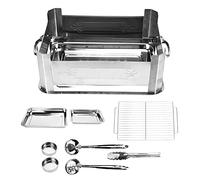 Grill Barbecue en Acier Inoxydable Épais, Four Portable Rectangulaire, Grille à Poisson, Charbon et Alcool - Résistant à la Rouille, Compact et Facile à Transporter, Idéal Campin (Coupe-vent sans