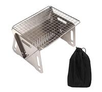 Grill Barbecue Pliable, Acier Inoxydable Argent, 20.2x15.3cm - Cuisson Rapide, Ventilation Optimisée, Camping et Plein Air
