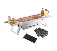Grill Barbecue Pliable, Gril À Charbon Compact, En Acier Inoxydable Pour Cuisine Intérieur Extérieur Sur Table Balcon Pique-Nique Camping Plage Et Voyage En Camping-Car
