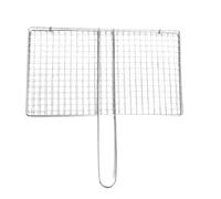 Grill Basket - Stainless Steel Fish Grill Basket, Perfect For Grilling Vegetables | Gril Meat Clamp For Bbq Outdoor Kitchen Fish Chicken Steak Shrimp Camping Fishing | Sauce Bottle Brush Andpouch