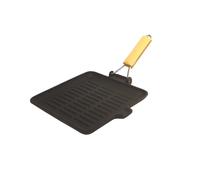 Grill carré fonte 24 x 24 cm - manche rétractable Baumalu