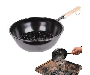 Grill Charcoal Fire Starter - Heat Concentration Burning Bucket, Ergonomic Wooden Grip Lighter Basket, Portable Ember | Efficient Coal Prep Solution For Smokers Patio Kitchens Tailgate Beach