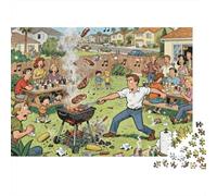 Grill de Barbecue arrière-Cour à Retourner Puzzle en Bois Imperméable Puzzles De 1000 Pièces pour Adultes Coloré Jeux Éducatifs