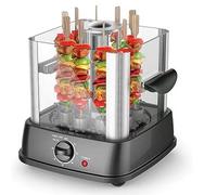 Grill de Barbecue électrique automatique, Machine à brochettes sans fumée, petit gril d'intérieur rotatif, portable for la maison Facile à nettoyer